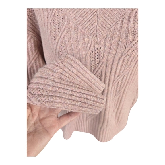 Hazel Moon Rainbow Pink Cable Knit Long Sleeve Sweater M - Picture 4 of 8